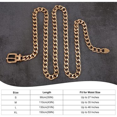 TecoKart ® Waist Chain For Women, Oval Daisy Gold Metal Chain Hip Belt