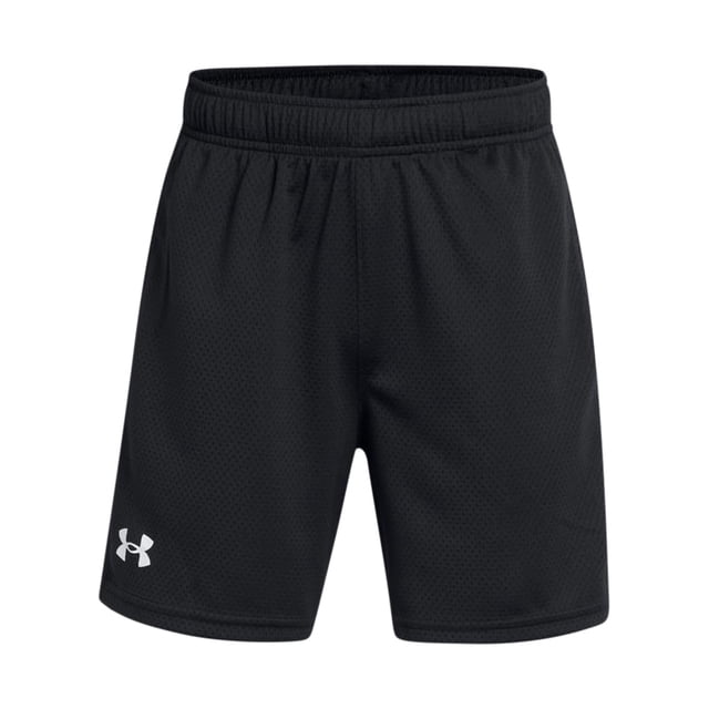 Pantalones cortos Under Armour Tech Mesh para niños, color negro/blanco, talla M
