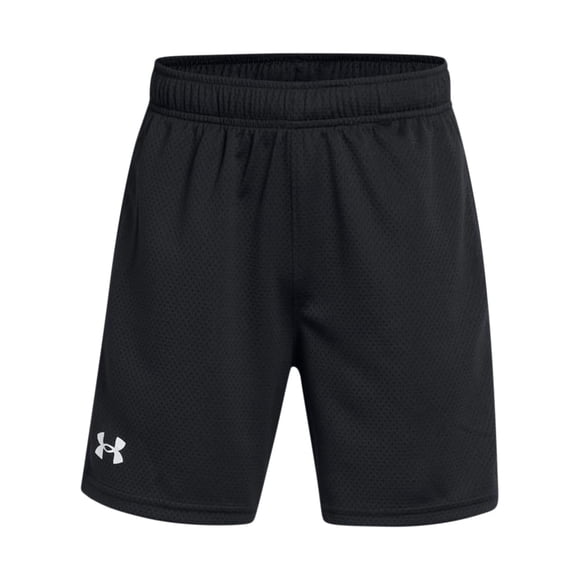 Pantalones cortos Under Armour Tech Mesh para niños, color negro/blanco, talla M