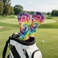 thumbnail image 5 of Pzuqiu Colorful Tie Dye Golf Club Cover Waterproof Golf Club Head Covers for Woods and Drivers Protect Against Scratches and Damage Easy to Use, 5 of 8