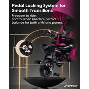 7-in-1 Folding Toddler Tricycle for 18 Months to 5 Years, Tricycle Stroller with Dual Brakes, All-Terrian Rubber Tire, Tricycle for Toddlers with Rotatable Seat, Adjustable Push Handle, Pink