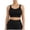Black, variant on Womens Sports Bra Stretchy Breathable Solid Color Straps Support Padded Workout Undergarment Yoga Running Gym All Season