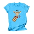 thumbnail image 1 of Blusa informal de manga corta con estampado de cuello redondo para mujer Pompotops  hfajkhk127496, 1 of 4