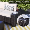 thumbnail image 6 of 6 Pieces Patio Furniture Set, Outdoor Sectional Set of 6 w/Wide Armrest, Waterproof Wicker Conversation Set for Backyard, Deck, Beige, 6 of 10