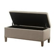 thumbnail image 4 of Storage Ottoman, 42inch Button Tufted Storage Bench with Safety Close Hinge, End of Bed Bench with with Nailhead Trims for Bedroom Living Room Entryway Hallway, Support 400LBS, Light Taupe, 4 of 4