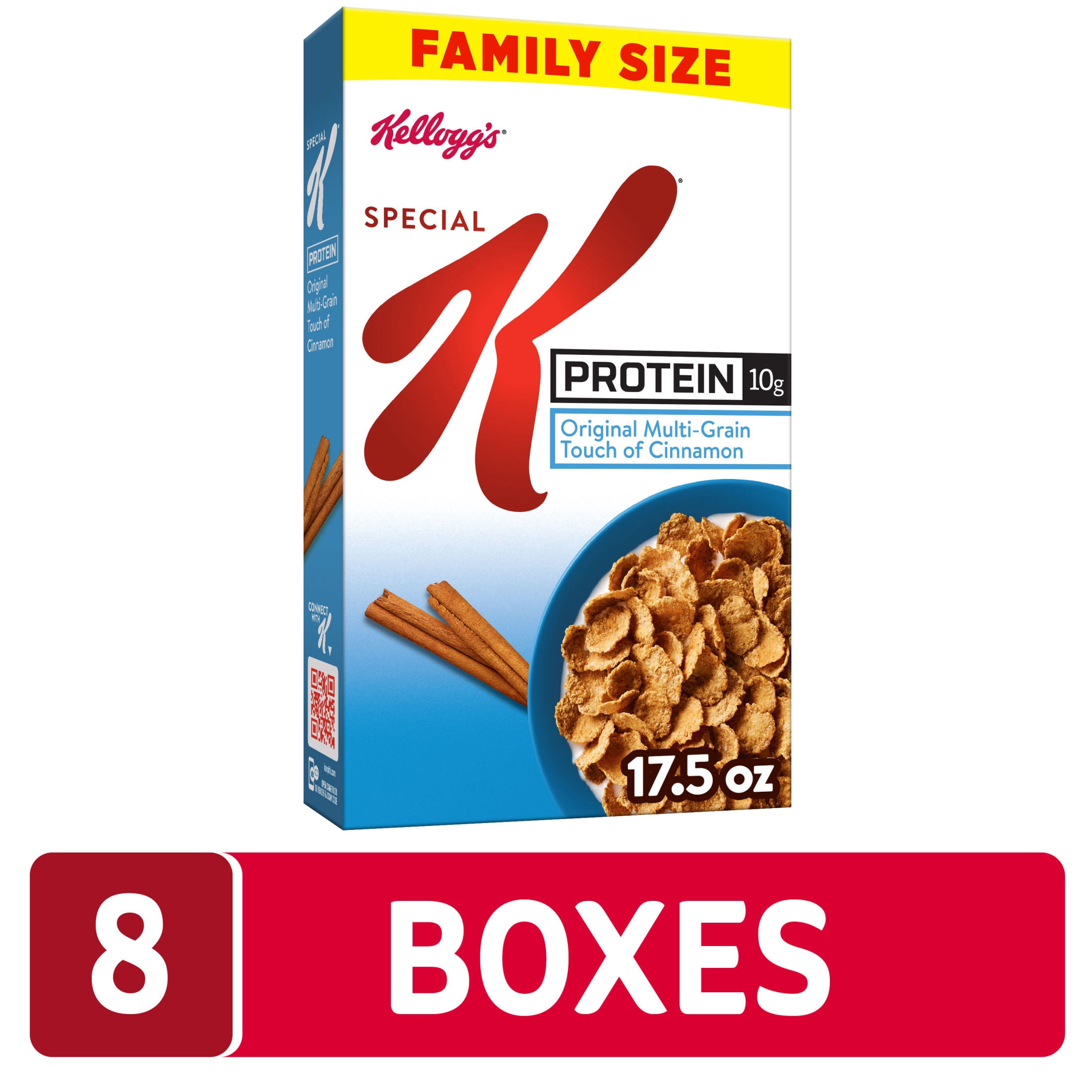 (1 pack) Kellogg's Special K Original Multi-Grain Touch of Cinnamon Breakfast Cereal, Protein Cereal, Family Size Case, 8.75 lb, 8 Count