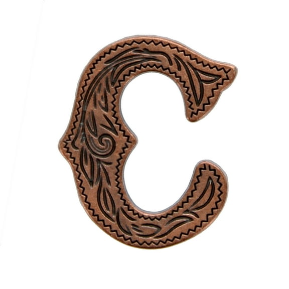 Alphabet Letter C Concho Antique Copper 3/4" Tall 1339-033