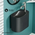 thumbnail image 2 of Terre 17.5" Right Side Faucet Wall-Mount Bathroom Sink in Black, 2 of 12