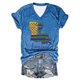 thumbnail image 2 of Fiudx Tops para Mujer Lobigiana Camiseta Casual de Manga Corta con Cuello En V y Estampado de Carnaval para Mujer, 2 of 3