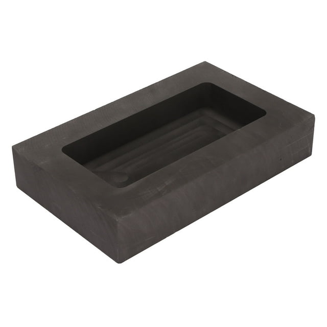 Molde de lingote de grafito, crisol de molde de refinación de metal para fundición de aluminio, 115 x 53 x 18 mm, 2000 g de oro