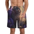 thumbnail image 1 of Fotbe Purple Flower Lazy Cat Trajes de Baño Estampados para Hombre, Shorts de Verano de Secado Rápido, Ropa de Playa, Bañadores-Medium, 1 of 6
