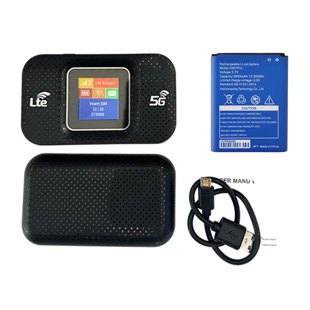 2 Pack 4G LTE Modem Wireless Router, SIM Card Slot Wireless Portable Router, Mini Hotspot 150Mbps Mobile Broadband WIFI Router (Black)