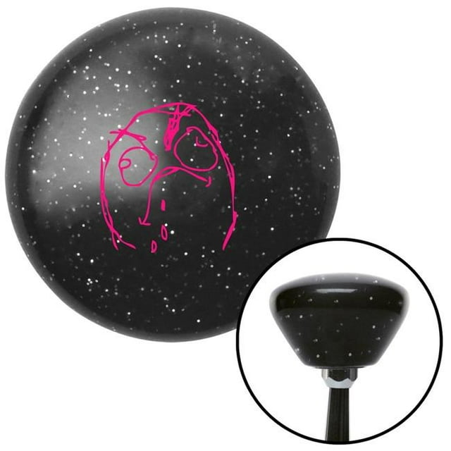 Bouton de Changement de Vitesse en Flocons de Métal Rétro Rose Derrrrp Noir avec M16 x 1.5 Insert Shifter Auto