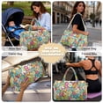 thumbnail image 4 of Garronmavis Colorful Floral Large Quilted Duffle Bag for Women, Lightweight Weekender Bag Travel Overnight Carry On Bag, Gym Dance Shoulder Bag with Zipper Pockets, 4 of 7