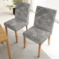 thumbnail image 2 of Vintage Floral Stretch Chair Covers Slipcovers Set of 4 Printed Stretchable Dining Chair Slipcover Washable Removable for Kitchen,Hotel,Restaurant Black Grey Distressed Flowers Chair Covers, 2 of 5