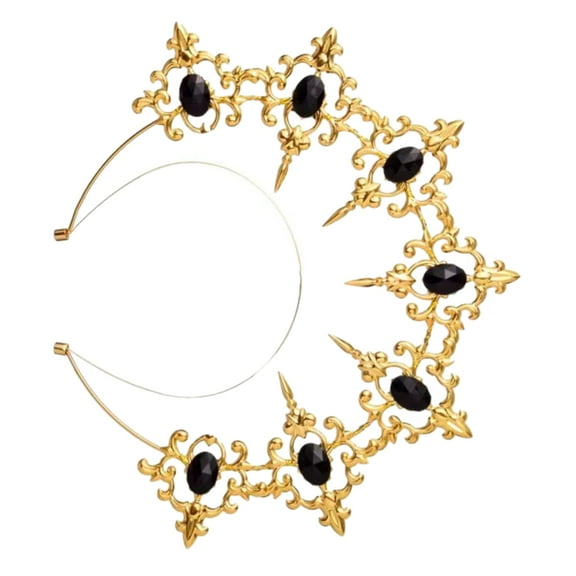 COMEET Crown Headbands, Alloy Halos Headband Handmade Tiaras Headband for Woman Wedding and Parties Bridal Hair Accessories