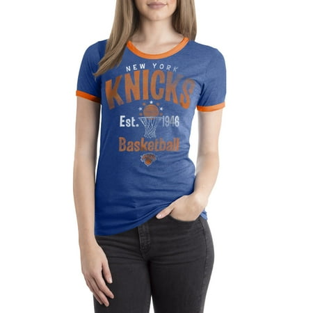 - New York Knicks Women's NBA Short Sleeve Biblend Crew Neck Tee