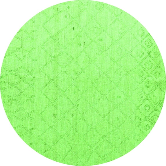 Ahgly Company Indoor Round Solid Green Modern Area Rugs, 3' Round