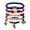 E, variant on Independence Day Multi-layer Beaded Polymer Clay Bracelet for Patriotic Celebration 4th of July Red White and Blue Fashion Jewelry Accessory
