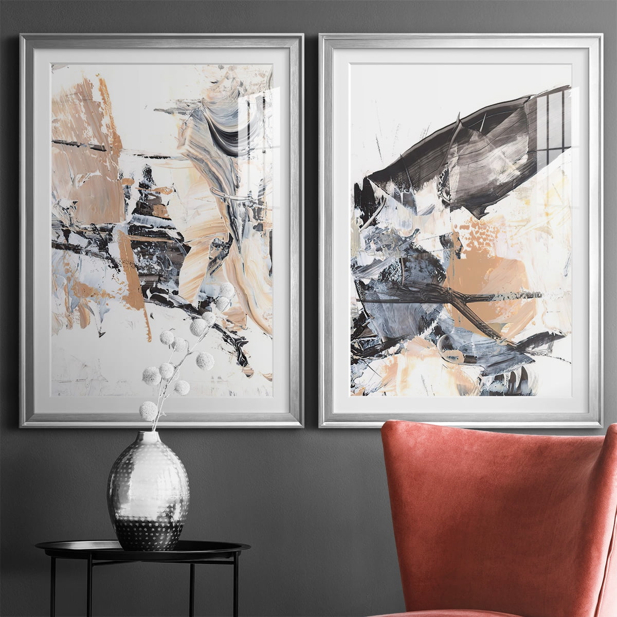 Wexford Home Ruckus III Premium Framed Print, 22.5" x 30.5" - Ready to Hang, Silver (Set of 2)