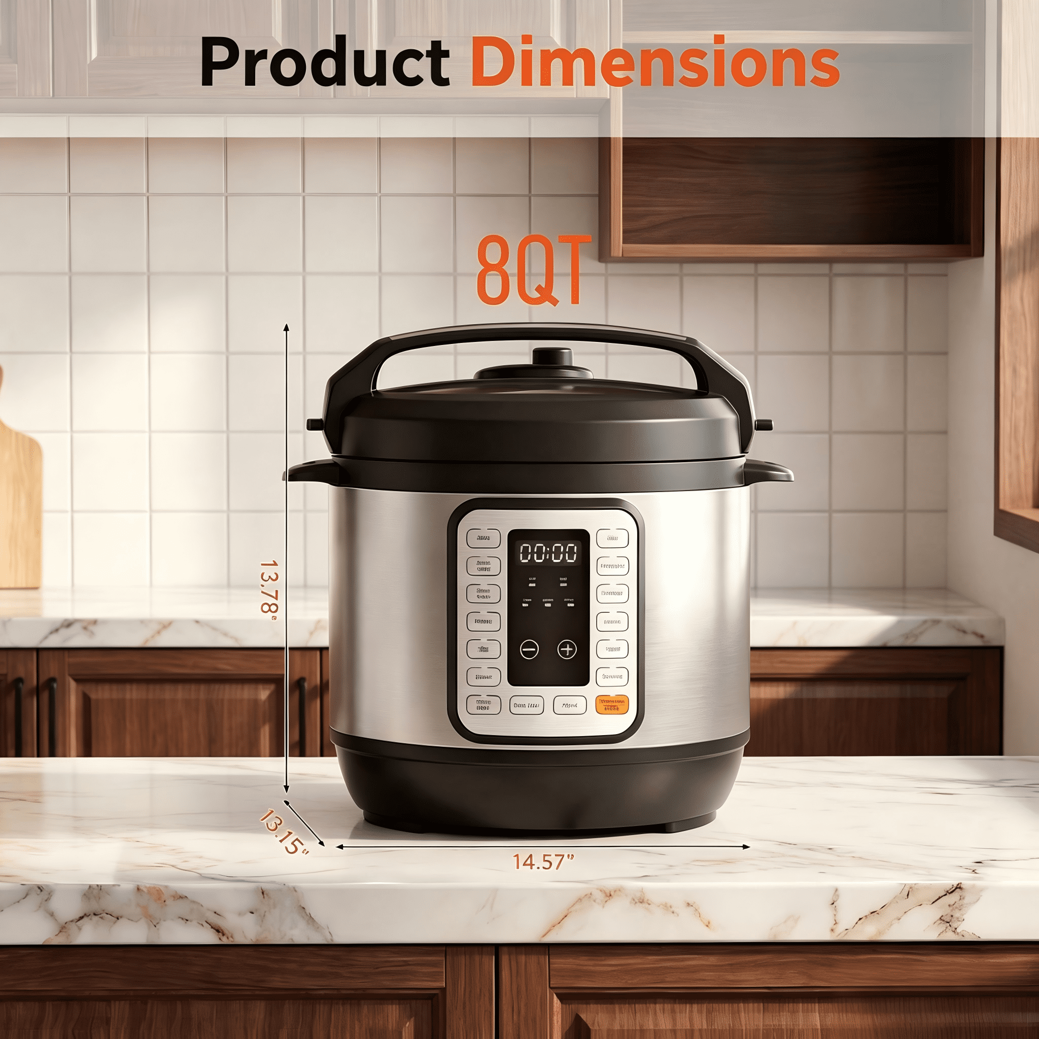 SHOUFTW 8 Quart Electric Pressure Cooker, 12-in-1 Stainless Steel