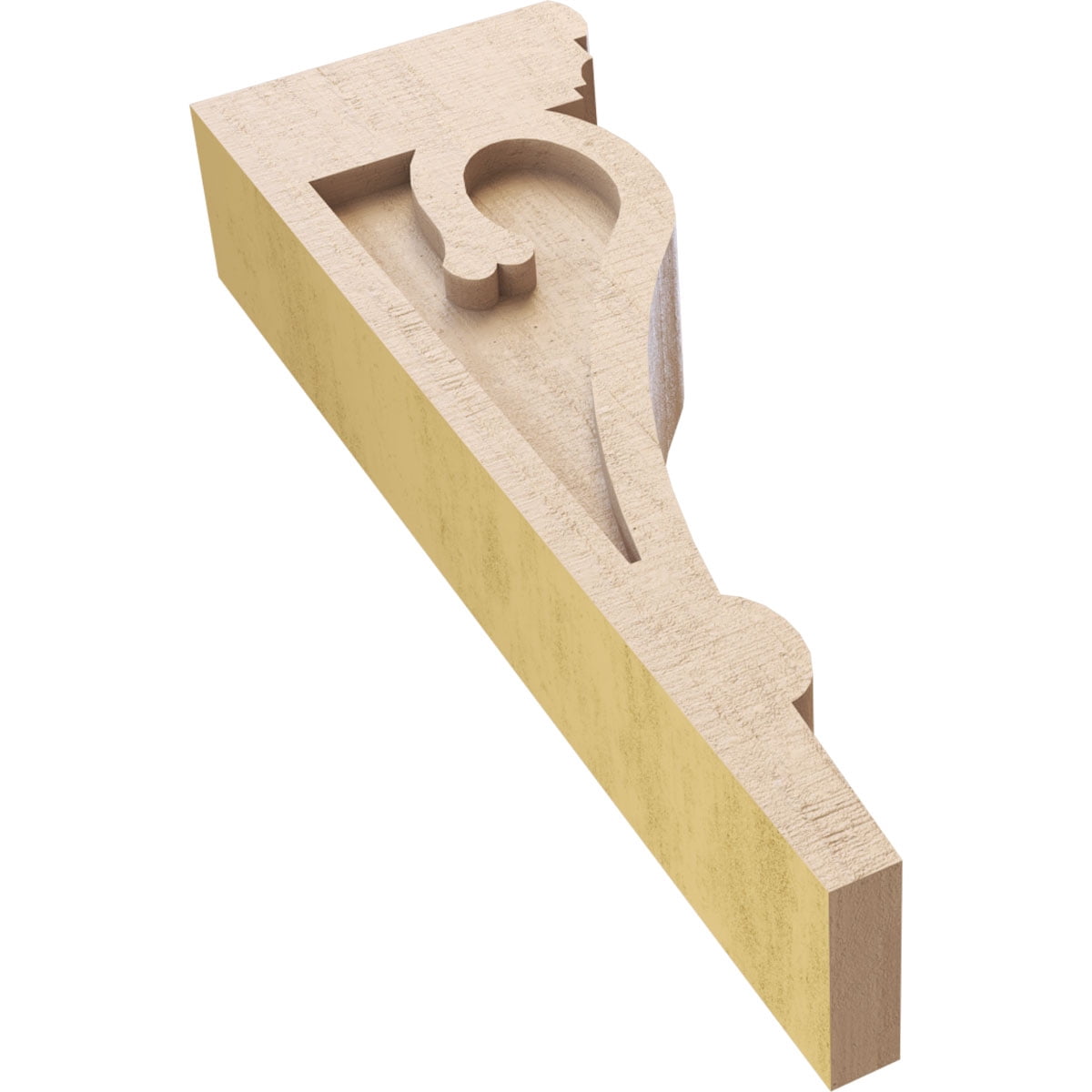 3"W x 6"D x 18"H Thin Mayflower Rough Cedar Woodgrain TimberThane Corbel, Primed Tan