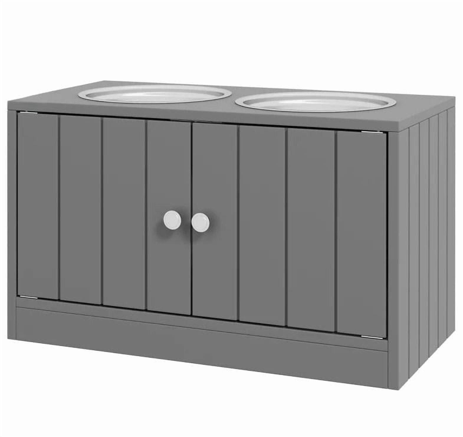Pet Bowls, Elevated Dog Bowls with Storage Cabinet Containing Large Capacity