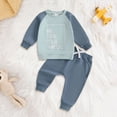 thumbnail image 2 of TOWED22 Toddler Baby Boy Clothes Fall Winter Sweatshirt Pants 2 Piece Set Infant Color Block Long Sleeve Top Suit Outfits,Blue,0-6 M, 2 of 7