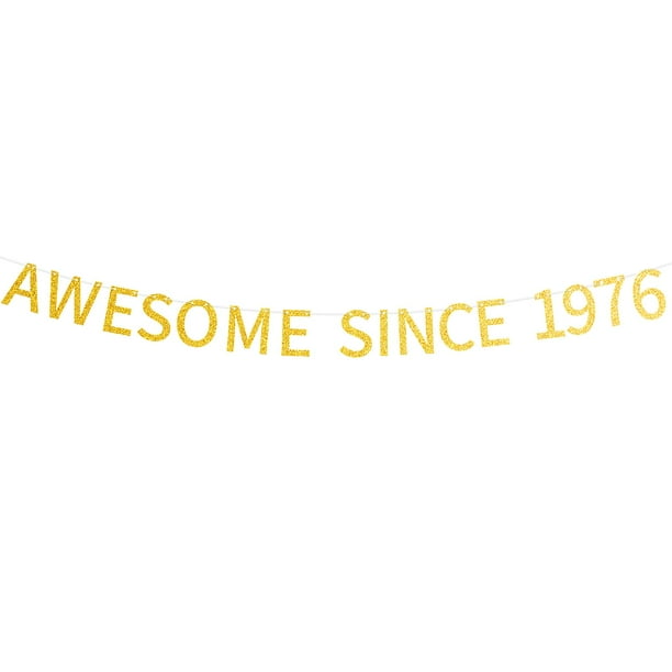 Impresionante Desde 1976 Banner Preencordado Feliz 48 Cumpleaños Banner Dorado Brillante 48 Cuarenta Y Ocho Años Decoraciones De Fiesta De Cumpleaños Para Hombres Y Mujeres
