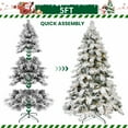 thumbnail image 3 of Artificial 8ft Flock LED-lit Christmas Tree with 1242PE/PVC Mixed Branch Tips,Hinged Premium & Foldable Base for Indoor Holiday Decorating, 3 of 12