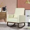 thumbnail image 3 of Gymax 2-in-1 Fabric Upholstered Rocking Chair Nursery Armchair with Pillow Beige, 3 of 10
