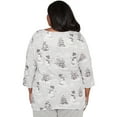 thumbnail image 2 of Alfred Dunner Womens Plus-Size Playful Snowmen Scene Knit Top, 2 of 4