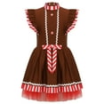 thumbnail image 2 of YiZYiF Kids Gingerbread Dress for Girls Christmas Cookie Cosplay Gingerbread Man Dance Costume Tutu Dress Brown 10, 2 of 7