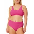 thumbnail image 3 of California Waves FUCHSIA SIZZLE Plus Size Ribbed Bralette Bikini Top, US (22-24), 3 of 3