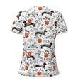thumbnail image 6 of Fuzoiu Halloween Dachshund Print Women's V-Neck T-Shirt,Women's Short Sleeve Top, Comfortable for Work, Leisure, and Sports, 6 of 7