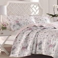 thumbnail image 3 of Laura Ashley Breezy Floral Pink Quilt Set Full/Queen Gray, 3 of 7