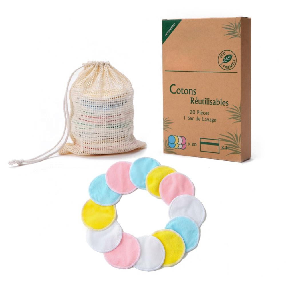 20 Pack Reusable Makeup Remover Pads with a Washable Laundry Bag and Box  for Storage, Reusable Bamboo Cotton Rounds for All Skin Types, Eco-Friendly  Reusable Bamboo Cotton Pads 