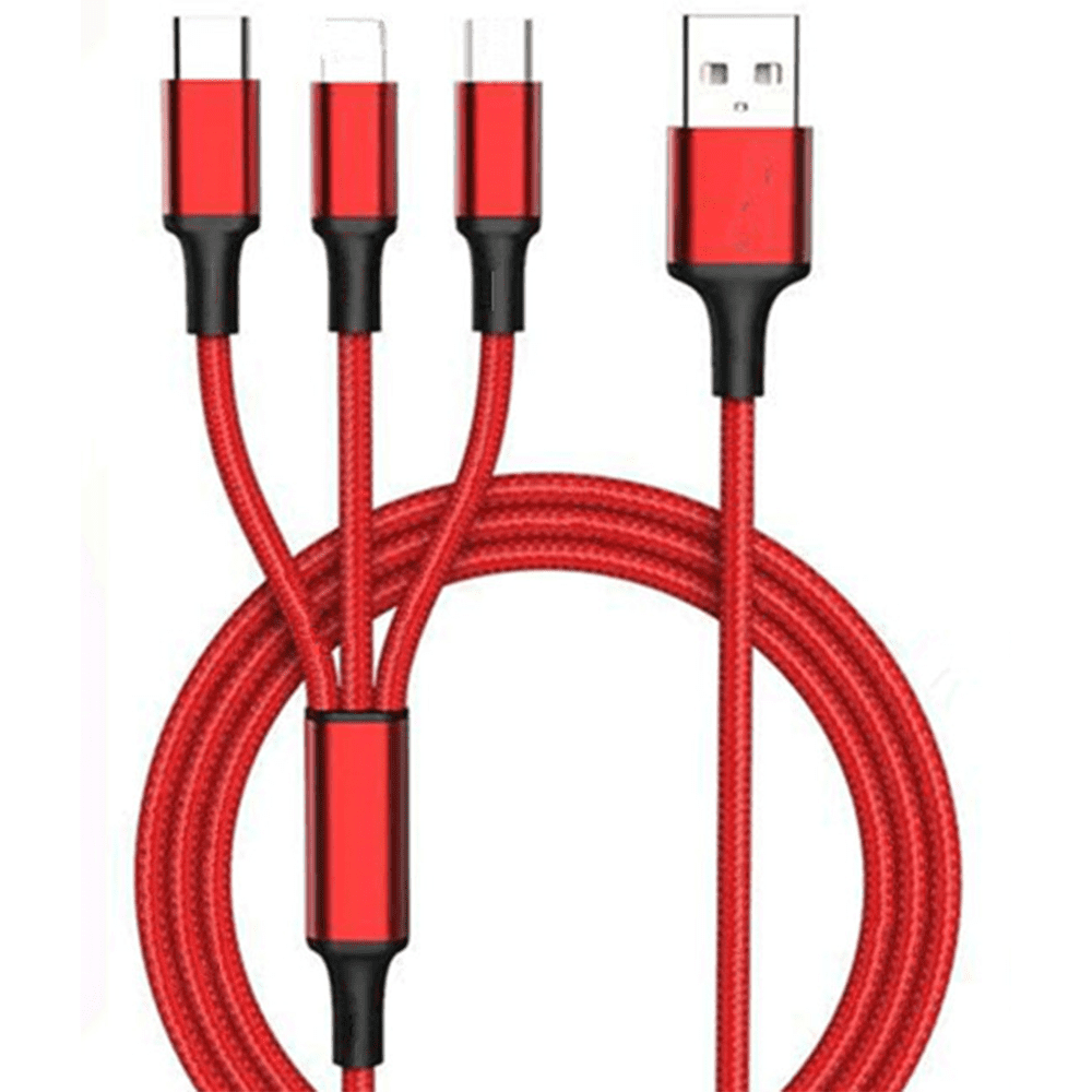 Cable TECHZONE cargador multiple micro USB, tipo C, LIGHTNING. – Sieeg