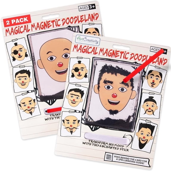 ArtCreativity Magnetic Face Toy 2-pack – Retro Drawing Boards for Kids, Ages 3 , Mess-Free, Travel-Friendly, Party Favors, NRTL Certified