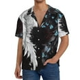 thumbnail image 2 of Zufioo Butterfly Angel Wings Art Print Mens Button Down Short Sleeve Shirt,Classic Plaid Shirt,Mens Accessories Fashion Shirt-Large, 2 of 6