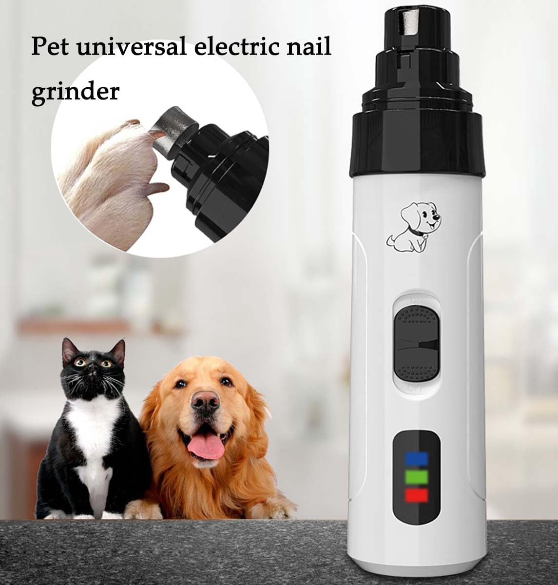 Heusom Silent Groom Pro,Silent Groom Pro,Silent Grind Silentgrind Pro Dog Nail Trimmer,Quiet Painless Pets Paws Grooming & Smoothing Tool,Rechargeable for Small Medium Large Dogs & Cats (2pcs)