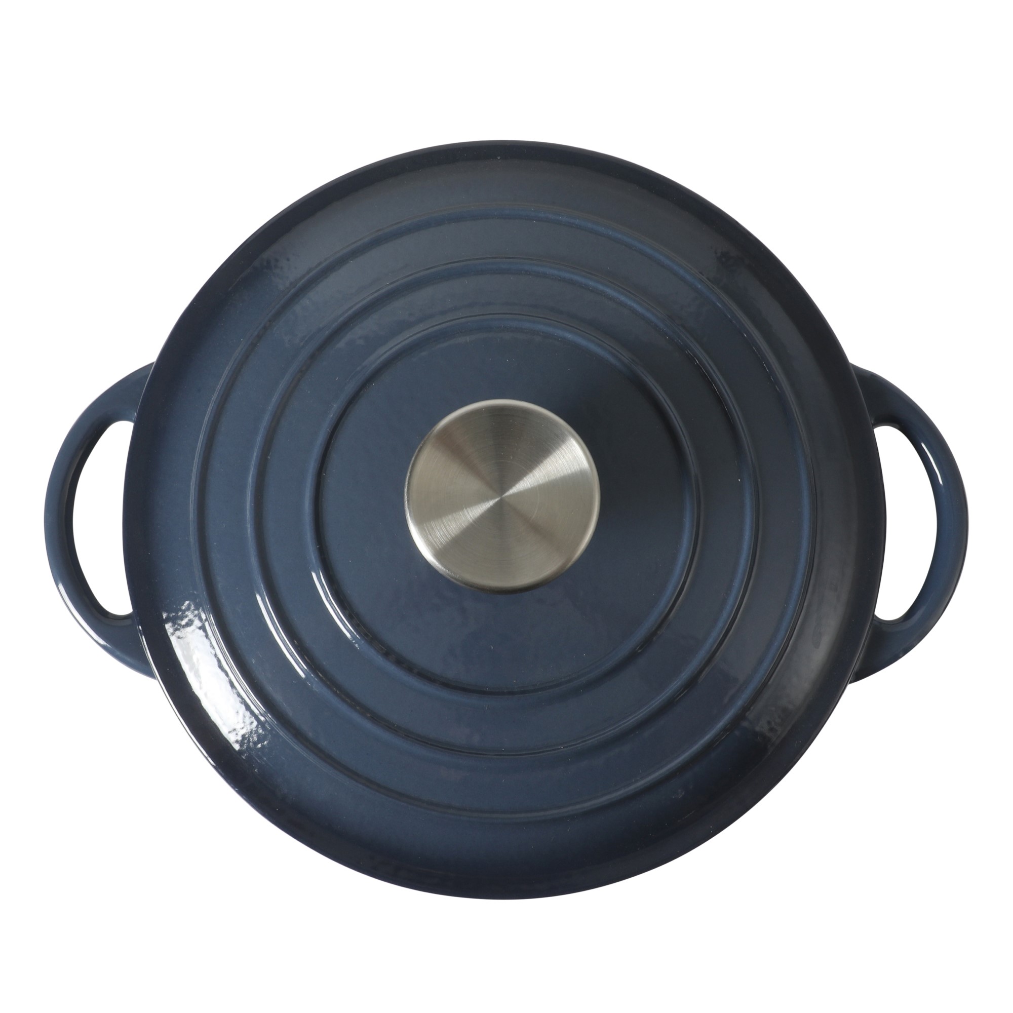 Gibson Home 2.65 Qt Enameled Cast Iron Dutch Oven Pot with Lid – Round, Oven Safe to 500°F, Ideal for Bread Baking & Stews - Gradient Blue