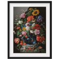thumbnail image 4 of Póster enmarcado - Jan Davidsz De Heem - Tulips, A Sunflower, An Iris And Other Flowers In A Glass Vase On The Marble Base Of A Column Dimensión LxA: 24cm x 18cm, Marco: Negro esquí esquí Gafas de esquí, 4 of 5