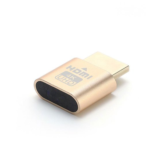 4k Ultra High-definition Gold-plated Hdmi Virtualizer Portable Dummy Plug Edid Display Cheat Support All Systems gold