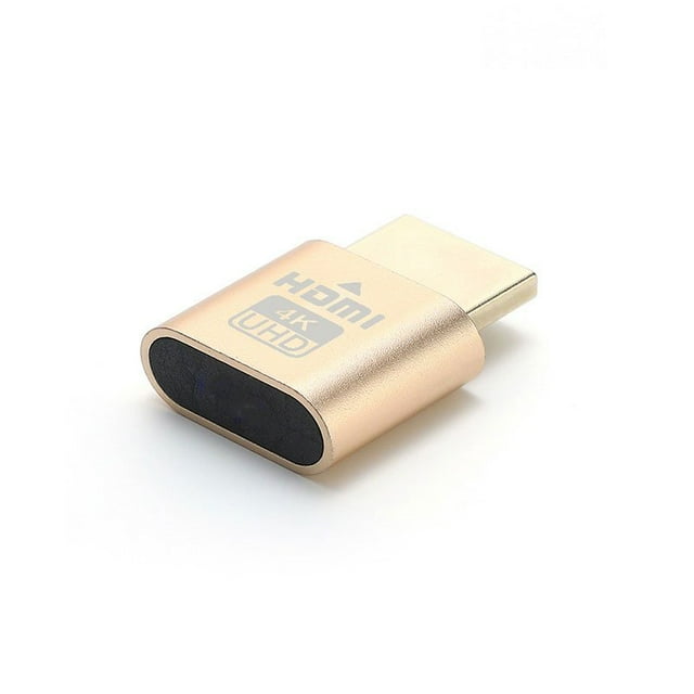 4k Ultra High-definition Gold-plated Hdmi Virtualizer Portable Dummy Plug Edid Display Cheat Support All Systems gold
