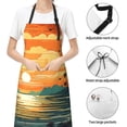 thumbnail image 6 of Honeii Tropical Sunset Paradise Print Waterproof Apron, Adjustable Kitchen Apron with Pockets,for Gardening, Dishwashing, Meat Processing, Car Washing, and Pet Grooming, 6 of 8