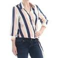 thumbnail image 3 of Project 28 Womens Striped Wrap Blouse, Blue, Large, 3 of 3
