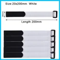 thumbnail image 1 of 30/20/10Pcs Reusable Hook Loop Cinch Straps Nylon Cable Ties Organizer Adjustable Fastener Securing Cable Straps Cord Management White 20x200mm 20Pcs, 1 of 6