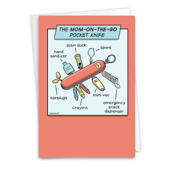 NobleWorks Funny Mother's Day Greeting Card with 5 x 7 Inch Envelope (1 Card) Mom Mom's Pocket Kit C10439MDG
