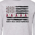 thumbnail image 4 of Inktastic Head and Neck Cancer Awareness- Flag and Ribbon Long Sleeve Youth T-Shirt, 4 of 5